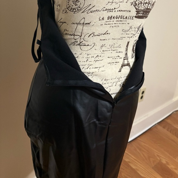 "Laced Up" Black PU Leather Mini Dress - Picture 5 of 8